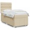 vidaXL Pat box spring cu saltea, crem, 80x200 cm, textil 3293807
