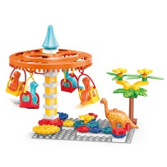 Joc de constructie Invartim Dinozauri, 64 piese, +4 ani