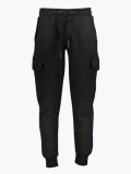 Pantaloni sport barbati cu bata elastica si design cu multe buzunare negru, 2XL