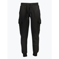 Pantaloni sport barbati cu bata elastica si design cu multe buzunare negru, 2XL