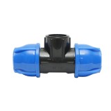 Teu de compresiune 90&deg; cu filet interior 1 inch, D32, PN16, pentru irigatii