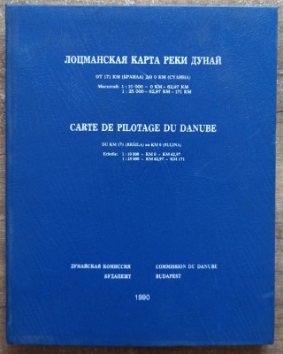 Carte de pilotage du Danube du km 171 (Braila) au km 0 (Sulina)// 1990 foto