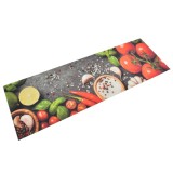 vidaXL Covor de bucătărie lavabil, 60x180 cm, catifea, model legume