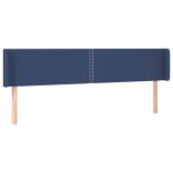 Cumpara ieftin Tablie de pat cu aripioare, albastru, 183x16x78/88 cm textil