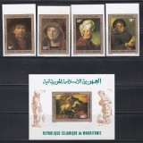 Mauritania 1980 - Picturi de Rembrandt, Serie NDT (Cota 25 EURO) + Colita NDT, MNH