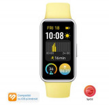 Bratara fitness Huawei Band 9, curea fluoroelastomer, ecran AMOLED, Bluetooth, Android&amp;iOS (Galben)