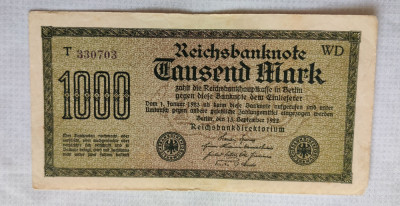 Germania - 1000 Mark / mărci (1922) WD foto