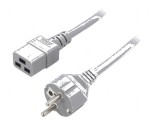 Cablu de alimentare 3x1,5mm2 CEE 7/7 (E/F) mufă,IEC C19 mamă PVC 5m gri