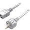 Cablu de alimentare 3x1,5mm2 CEE 7/7 (E/F) mufă,IEC C19 mamă PVC 5m gri