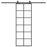 Cumpara ieftin Usa glisanta cu set de feronerie neagra 76x205 cm Sticla ESG