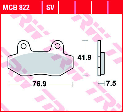 Set placute frana TRW MCB822 - Hyosung GT Comet - GV Aquila - Italjet Torpedo - Peugeot Speedfight 3 - 4 - Rex - Sachs Mad Ass foto