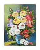 Cumpara ieftin Tablou vaza cu flori pictat manual, Parfum de sarbatoare, 45x35cm ulei pe panza, Constantin Feraru