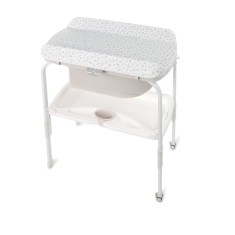 Cadita de baie cu suport, Jane, Flip, Cu 2 pozitii anatomice, Cu masuta de infasat, Cu tavita si compartimente pentru accesorii, foto