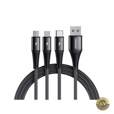 Cablu Incarcare USB-A - Lightning / microUSB / USB-C Joyroom S-1230G4 3in1 20W 1.2m Negru