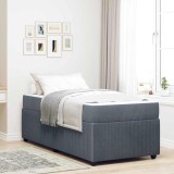 VidaXL Cadru de pat cu saltea cu saltea Gri &icirc;nchis 90 x 200 cm Catifea 3398348
