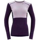 Tricou Dama Merino Devold Lauparen 190 Orchid/Lilac/Ink M, Lana Merinos, Termic, Respirabil, Croiala Raglan, Cusaturi Plate