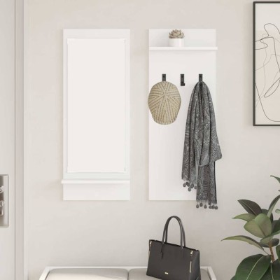 vidaXL Răcător de paltoane montat pe perete Alb 70 x 10 x 90 cm 874523 foto