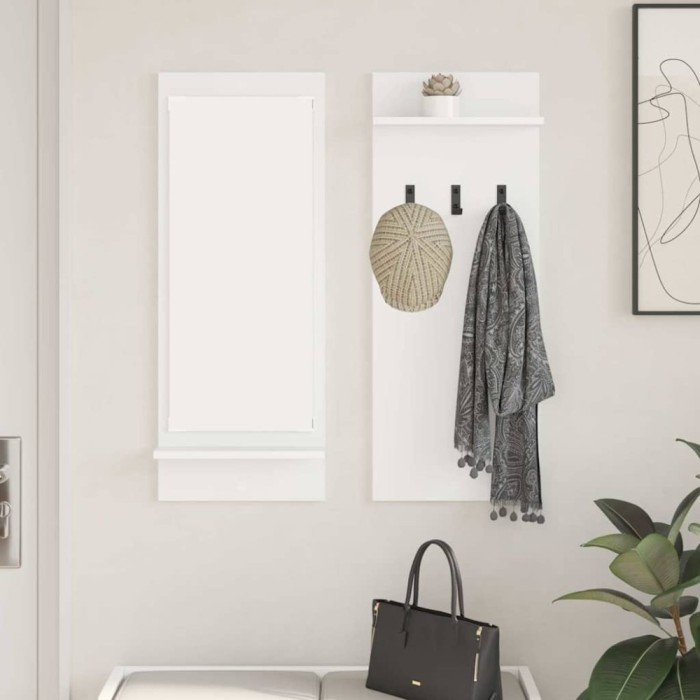 vidaXL Răcător de paltoane montat pe perete Alb 70 x 10 x 90 cm 874523