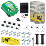 Pachet gard electric complet 6000&nbsp;m, 7,2&nbsp;Joule, cu sistem solar, pentru animale sălbatice, AgroElectro