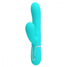 Vibrator Twinkled Tenderness Mariana, 4 in 1, Silicon, USB, Albastru, 22.6 cm