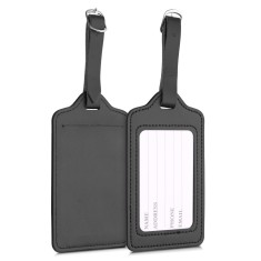 Set 2 Etichete pentru bagaje, Piele ecologica, Negru, 53126.01 foto
