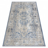 Covor Structural SOLE D3871 Ornament, cadru - țesute plate albastru / bej, 120x170 cm