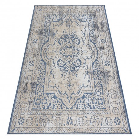 Covor Structural SOLE D3871 Ornament, cadru - țesute plate albastru / bej, 120x170 cm