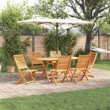 vidaXL Set de masă pentru grădină 7 pcs Maro lemn masiv de acacia