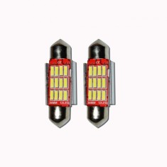 Set 2 x Bec LED 41mm SOFIT, 12LED, 12V, ALB, 4012