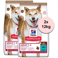 Hill&amp;amp;#039;s Science Plan Canine Adult Medium No Grain Tuna 2 x 12kg foto