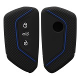 Husa Cheie Auto pentru VW - 3 Butoane, Silicon, Negru, 52650.47, Kwmobile