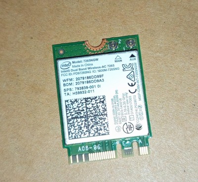 Placa wireless / modul wlan M2 Intel Dual Band AC 7265 867Mb + Bluetooth 4.0 foto