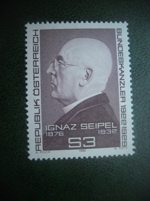 HOPCT TIMBRE MNH 580 IGNAZ SEIPEL 1982 1982 -1 VAL AUSTRIA foto