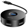 Hub USB-C Baseus AirJoy, 1 x USB-A 3.0 - 3 x USB-A, Negru CAHUB-G01