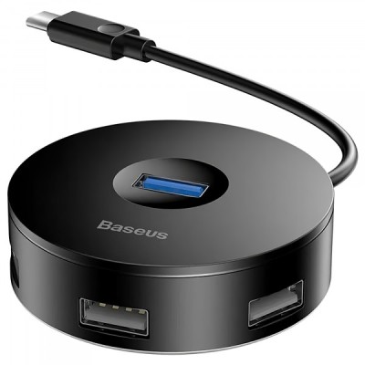 Hub USB-C Baseus AirJoy, 1 x USB-A 3.0 - 3 x USB-A, Negru CAHUB-G01 foto