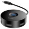 Hub USB-C Baseus AirJoy, 1 x USB-A 3.0 - 3 x USB-A, Negru CAHUB-G01