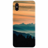 Husa silicon pentru Xiaomi Mi 8 Pro, Blue Mountains Orange Clouds Sunset Landscape