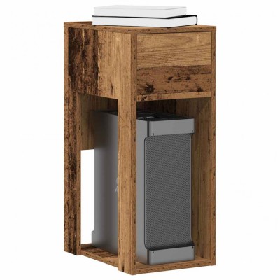 vidaXL Suport turn pentru computer cu sertar lemn vechi 30x44x74 cm 858738 foto