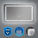Oglinda Baie Leziter Vid 100, Iluminare LED, Control Tactil, Reglabil, 100x60 cm, Alb Rece 6000K, IP44