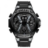 Ceas de mana barbatesc Smael Sport Dual Time Quartz Analog Digital Alarma Cronograf