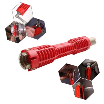 Cheie multifuncțională pentru instalații sanitare, tevi de apa, 255mm, roșie foto