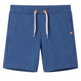 Pantaloni scurți pentru copii cu șnur, albastru melanj &icirc;nchis, 140, vidaXL