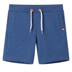 Pantaloni scurți pentru copii cu șnur, albastru melanj &icirc;nchis, 140