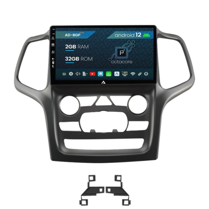 Navigatie Jeep Grand Cherokee (2014-2022), Android 12, P-Octacore 2GB RAM + 32GB ROM, 9 Inch - AD-BGP9002+AD-BGRKIT272