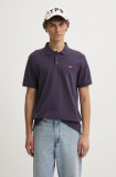 Levi&#039;s polo de bumbac culoarea bordo, neted