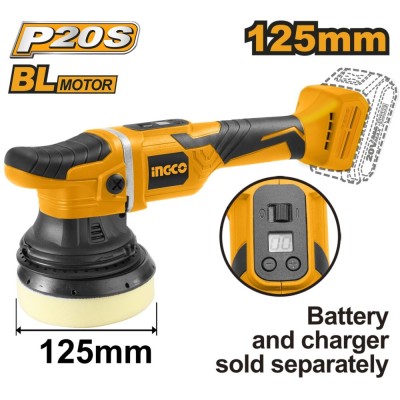 Masina de polishat slefuit flex unghiular 20 v brushless polish fara acumulator - Ingco APLI2002 foto