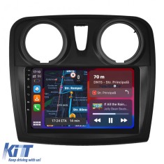 Navigatie Dedicata Android Dacia Logan Sandero (2012-2020), 9Inch, 6Gb Ram, 128Gb Stocare, Bluetooth, WiFi, Carplay Performance AutoTuning