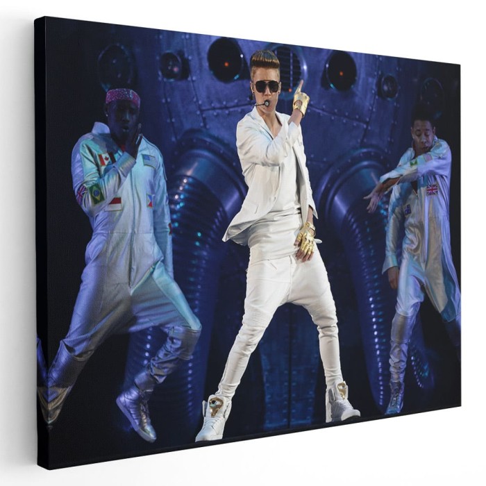Tablou afis Justin Bieber cantaret 2274 Tablou canvas pe panza CU RAMA 30x40 cm