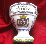 POCAL VINTAGE VAS FARMACIE APOTECAR CERAMICA ULMER KERAMIK BAVARIA CU DECOR MANUAL 13 CM