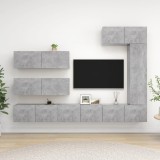 VidaXL Set dulapuri TV, 7 piese, gri beton, PAL